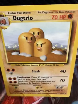Dugtrio 19/102 Base Set Rare 1999 WOTC Vintage Pokemon Card LP - Image 2