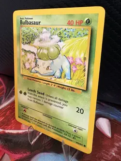 Bulbasaur 44/102 Base Set Unlimited LP Pokemon Card WOTC Vintage - Image 2