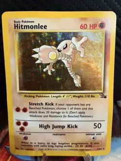 Hitmonlee Holo 7/62 Jungle Pokemon Card WOTC 1999 HP Vintage - Image 1