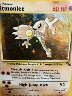 Hitmonlee Holo 7/62 Jungle Pokemon Card WOTC 1999 HP Vintage - Image 2