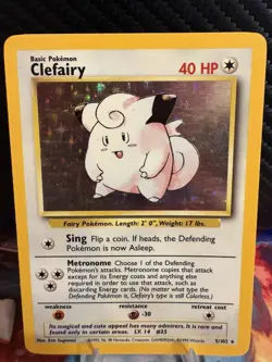 Clefairy 5/102 Holo Base Set Vintage Pokemon Card LP WOTC 1999 - Image 1