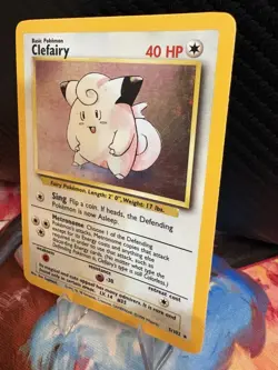 Clefairy 5/102 Holo Base Set Vintage Pokemon Card LP WOTC 1999 - Image 3
