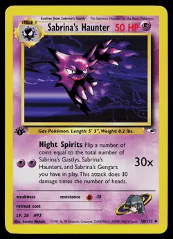 Pokemon Card - Sabrina's Haunter Gym Heroes 58/132 Uncommon 1st Edition - Image 1