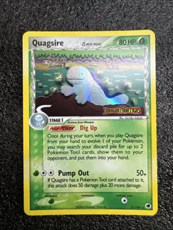 Quagsire 21/101 Stamped Pokemon Card EX Dragon Frontiers Reverse Holo Rare - Image 3