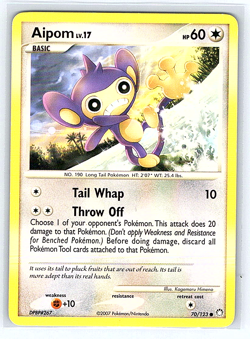 Aipom 70/123 Mysterious Treasures MP Pokemon Card - Image 1