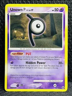 Pokemon Card Unown P 33/100 D&P Majestic Dawn Non-Holo Rare MP - Image 1