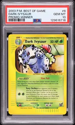 PSA 10 Dark Ivysaur Winner Best Of Game Promo 2003 Pokemon Card #6 - Image 1