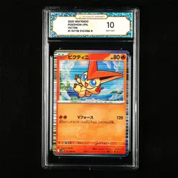 TQG 10 GEM MINT 2025 Pokemon JPN Victini 012/086 R - Image 1