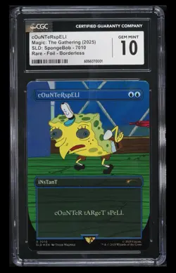 Counterspell 7010 Rainbow Foil Secret Lair Drop Foil SpongeBob MTG CGC 10!! - Image 1