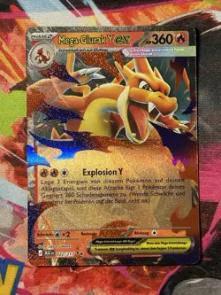Mega Glurak Y ex (ASC 022) Erhabene Helden Full Art 022/217 Pokemon Karte NM - Image 1