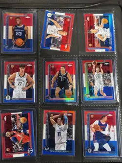 🔥 2025 Topps Chrome Basketball 9-Card Rookie Lot – Red White Blue Refractors 🔥 - Image 1