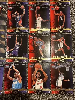 1996 Upper Deck Team USA Olympic Basketball Card Lot (24 Cards) Gold Die Cut - Image 2