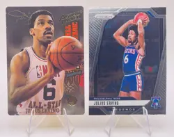 Julius Erving 1993 Action Packed Hall of Fame & 2024 Panini Prizm Legends - Image 1