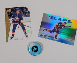 2025-26 Upper Deck Series 2 Rookie Die Cut Matthew Schaefer RTD-13 & Slaps inser - Image 1