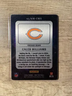 CALEB WILLIAMS 2024 PANINI ONE NIGHT MOVES ROOKIE SSP RC Case Hit Chicago Bears - Image 2