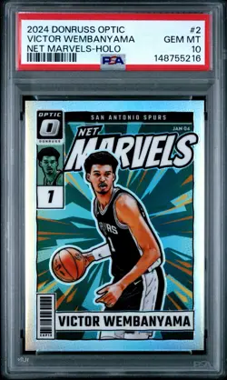 2024 Donruss Optic - Net Marvels Victor Wembanyama #2 Holo Prizm PSA 10 Gem - Image 1