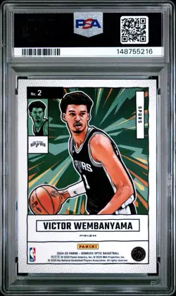 2024 Donruss Optic - Net Marvels Victor Wembanyama #2 Holo Prizm PSA 10 Gem - Image 2