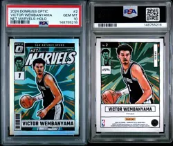 2024 Donruss Optic - Net Marvels Victor Wembanyama #2 Holo Prizm PSA 10 Gem - Image 3
