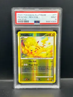Pokemon PSA 9 MINT Pikachu 71/99 Arceus Reverse Holofoil 2009 S#4304 - Image 1