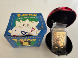 1999 Togepi Burger King Pokemon 23k Gold Plated Trading Card with COA + box - Image 1