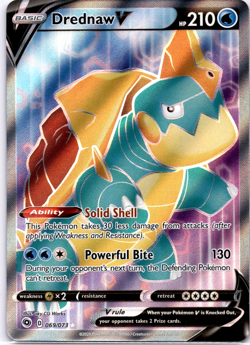 Pokemon TCG Drednaw V 69/73 Champions Path Full Art Holo Rare Near Mint - Image 1