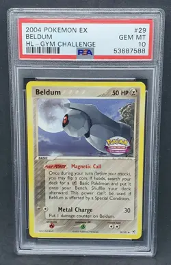 Pokemon PSA 10 GEM MINT Beldum Gym Challenge Promo 29/101 EX Hidden Legends - Image 1
