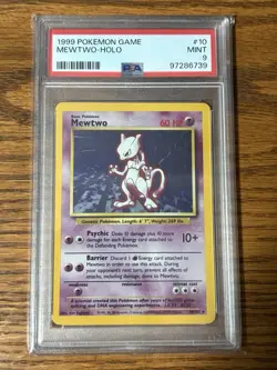 Pokemon Mewtwo Base Set Holo Rare 10/102 PSA 9 1999 Pokemon TCG Wizards English - Image 1