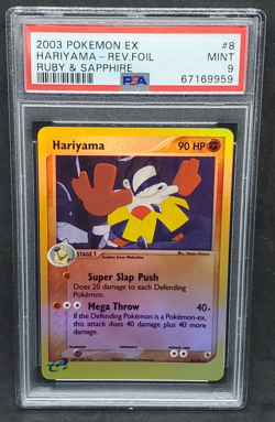 Pokemon PSA 9 MINT Hariyama 8/109 EX Ruby & Sapphire Reverse Holofoil 2003 #9959 - Image 1