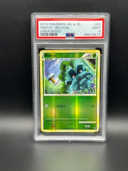 Pokemon PSA 9 MINT Pineco 62/90 HGSS Undaunted Reverse Holofoil 2010 S#4512 - Image 1