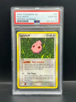 Pokemon PSA 10 GEM MT Igglybuff 37/101 Hidden Legends 2004 S#9214 - Image 1