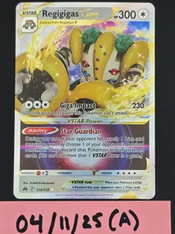 Regigigas VSTAR 114/159 Ultra Rare Crown Zenith SWSH Pokemon TCG NM - Image 1
