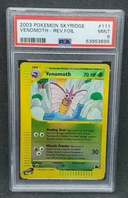 Pokemon PSA 9 MINT Venomoth 111/144 Skyridge Reverse Holo 2003 E-Reader S#3695 - Image 1