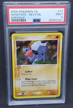 Pokemon PSA 9 MINT Nosepass 17/106 EX Emerald Reverse Holofoil 2005 S#2331 - Image 1