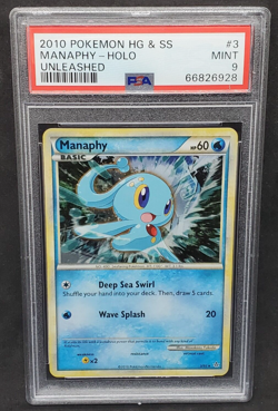 Pokemon PSA 9 MINT Manaphy 3/95 HS Unleashed Holofoil Rare 2010 Holo - Image 1