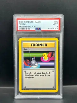 Pokemon PSA 9 MINT Switch 95/102 TRAINER DECK B Non-Holo 1999 S#5147 - Image 1