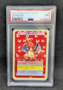 Pokemon PSA 9 MINT JAPANESE Charizard #006 Topsun Blue Back 1997 S#9634 - Image 1