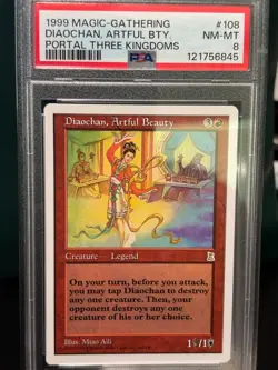 Diaochan Artful Beauty PSA 8 Portal Three Kingdoms P3K MTG Magic 1999 - Image 1