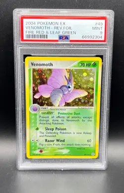 Pokemon PSA 9 MINT Venomoth 49/112 EX FireRed & LeafGreen Rev Holo 2004 S#2304 - Image 1
