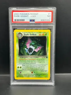 Pokemon PSA 7 Dark Golbat 7/82 Team Rocket Holofoil 2000 S#5302 - Image 1