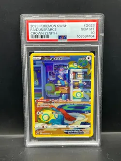 Pokemon PSA 10 GEM MT Dunsparce GG23/GG70 Crown Zenith Holofoil 2023 S#4104 - Image 1