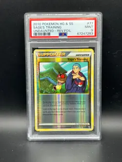 Pokemon PSA 9 MINT Sage's Training 77/90 Undaunted Reverse Holofoil 2010 S#7283 - Image 1
