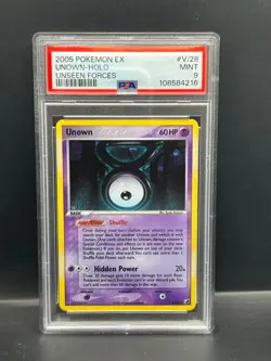 Pokemon PSA 9 MINT Unown V/28 EX Unseen Forces Holofoil Rare 2005 S#4216 - Image 1