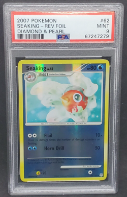 Pokemon PSA 9 MINT Seaking 62/130 Diamond & Pearl Holofoil Rare 2007 S#7279 - Image 1