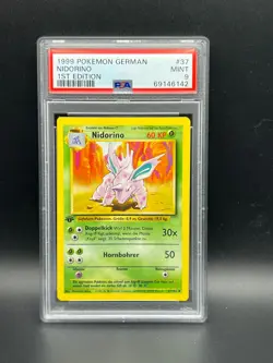 Pokemon PSA 9 MINT GERMAN Nidorino 37/102 Base Set 1st Edition 1999 S#6142 - Image 1
