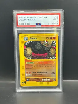 Pokemon PSA 9 MINT Golem 49/165 Expedition Reverse Holo 2002 E-Reader S#4963 - Image 1
