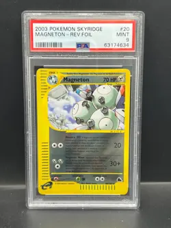 Pokemon PSA 9 MINT Magneton 20/144 Skyridge Reverse Holofoil E-Reader S#4634 - Image 1