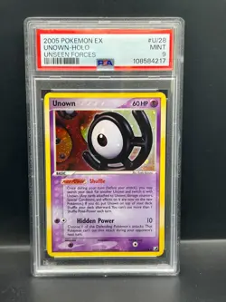 Pokemon PSA 9 MINT Unown U/28 EX Unseen Forces Holofoil Rare 2005 S#4217 - Image 1
