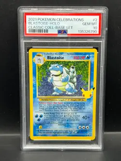Pokemon PSA 10 GEM MT Blastoise 2/102 Celebrations Collection Holo 2021 S#6790 - Image 1