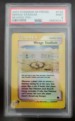 Pokemon PSA 9 MINT Mirage Stadium Reverse Holo 132/144 Skyridge Foil 2003 S#6347 - Image 1