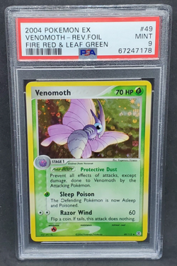 Pokemon PSA 9 MINT Venomoth 49/112 EX Fire Red & Leaf Green Reverse Holo S#7178 - Image 1